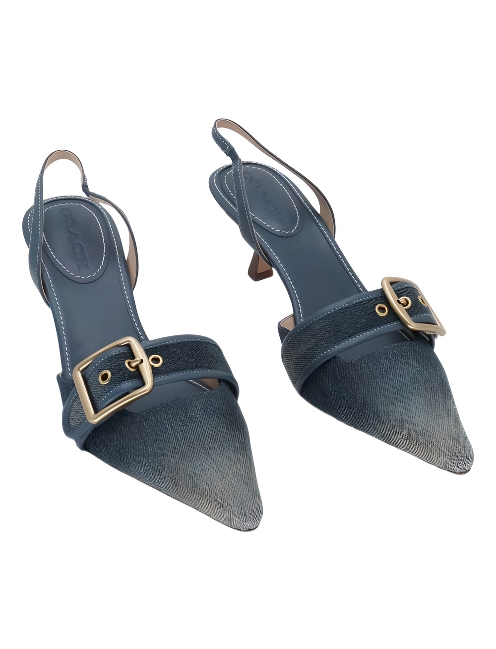 Coach Margot Slingback Pumps Loved Denim Dark Indigo Size 8M